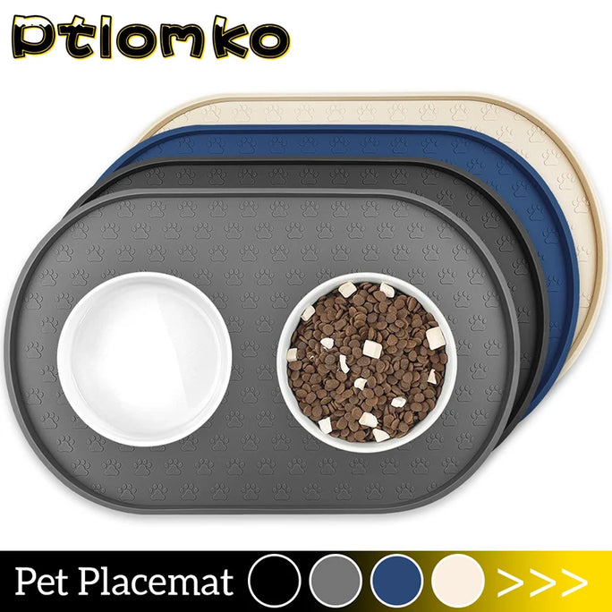 Waterproof Pet Food Mat โ Non-Slip Silicone Bowl Pad for Dogs & Cats