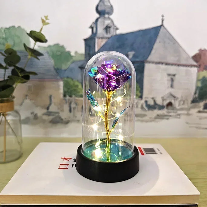 Galaxy Eternal Rose in Glass Dome