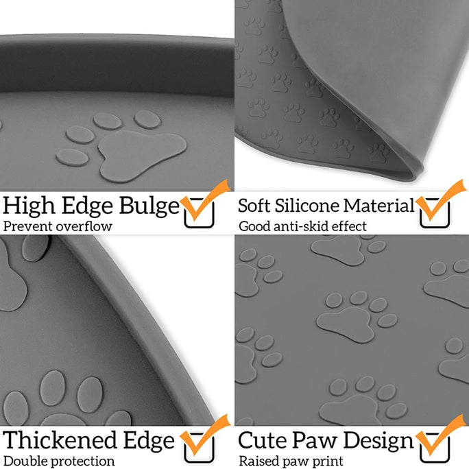 Waterproof Pet Food Mat โ Non-Slip Silicone Bowl Pad for Dogs & Cats
