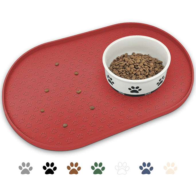 Waterproof Pet Food Mat – Non-Slip Silicone Bowl Pad for Dogs & Cats
