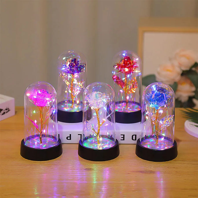 Galaxy Eternal Rose in Glass Dome