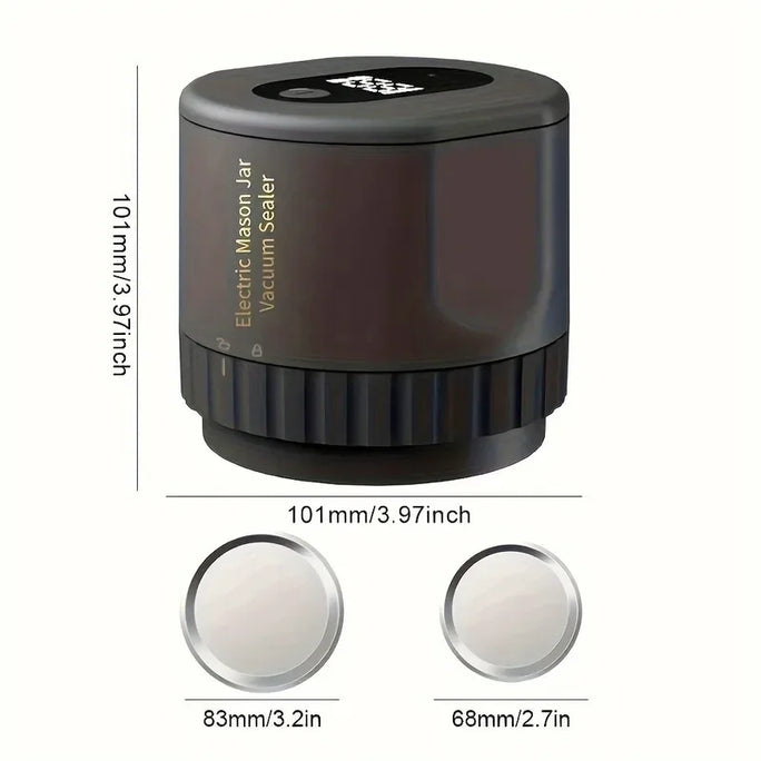 Electric Mason Jar Vacuum Sealer Kit - Cordless & Portable