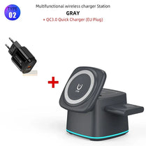 Magnetic Wireless Charger Fodable 3 in 1 15W Fast Charging Dock Station for Apple Watch iPhone 14 13 12 Pro Max Plus Airpods Pro