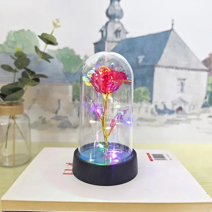 Galaxy Eternal Rose in Glass Dome