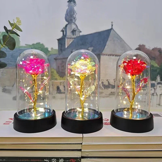 Galaxy Eternal Rose in Glass Dome