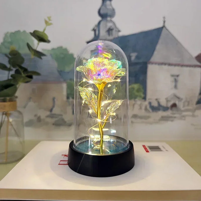 Galaxy Eternal Rose in Glass Dome