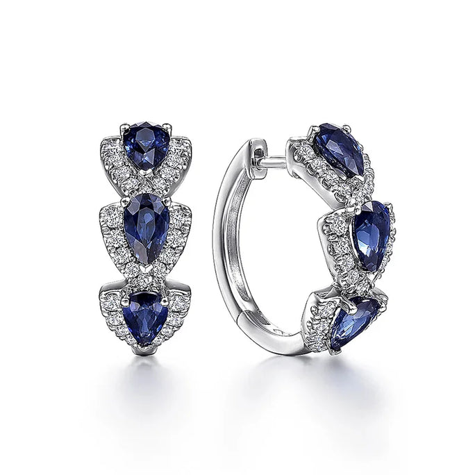 Elegant Blue Zirconia Hoop Earrings for Women