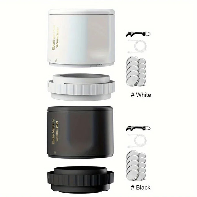 Electric Mason Jar Vacuum Sealer Kit - Cordless & Portable