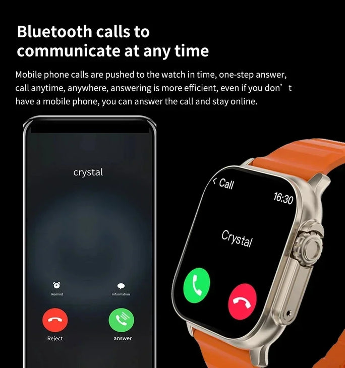 T800 Ultra Smartwatch Men 49mm Series 8 2.3 AMOLED Screen – Bluetooth Calls, Music & Fitness for Android/iOS