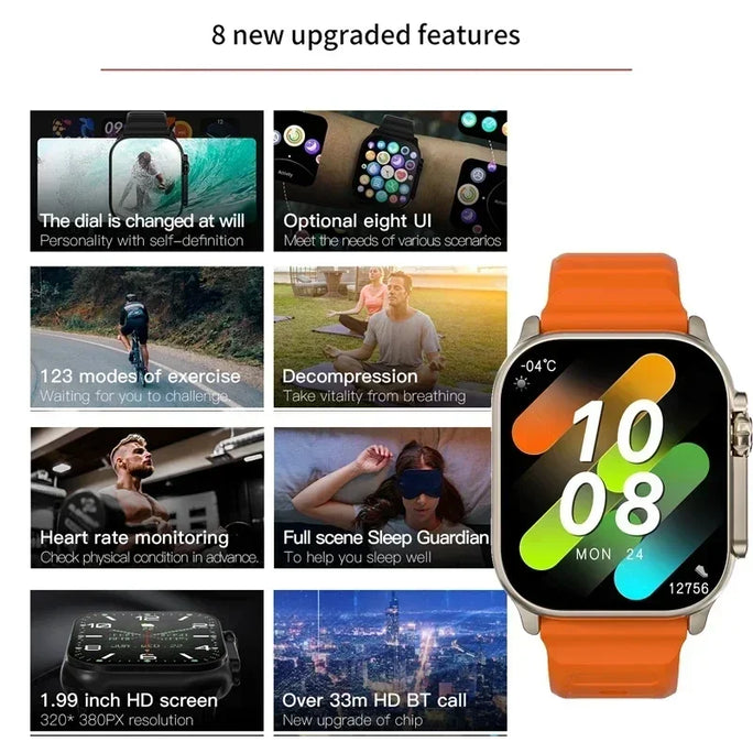 T800 Ultra Smartwatch Men 49mm Series 8 2.3 AMOLED Screen – Bluetooth Calls, Music & Fitness for Android/iOS