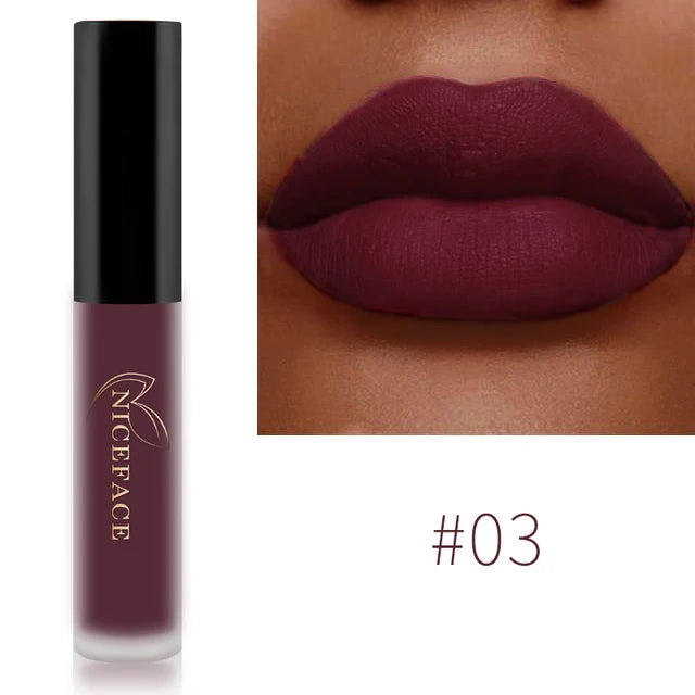 NICEFACE Liquid Matte Lipstick – Velvet Finish & Waterproof Wear