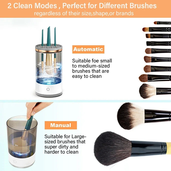 Portable Electric Brush Cleaner – USB Makeup Washer & Quick Dryer
