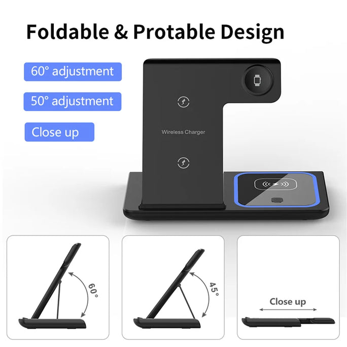 3-in-1 Magnetic Wireless Charger for Apple Devices - 15W Fast Charge