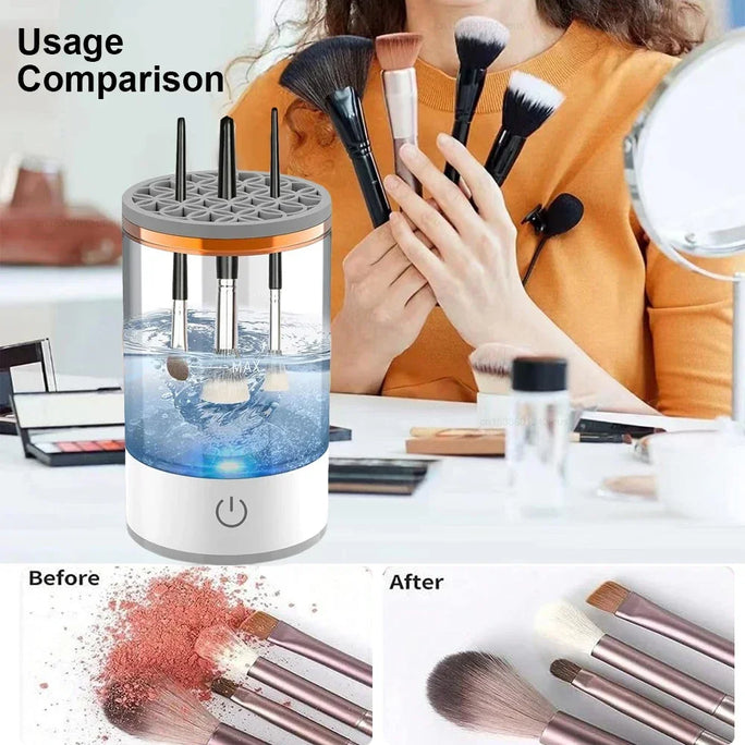 Portable Electric Brush Cleaner – USB Makeup Washer & Quick Dryer