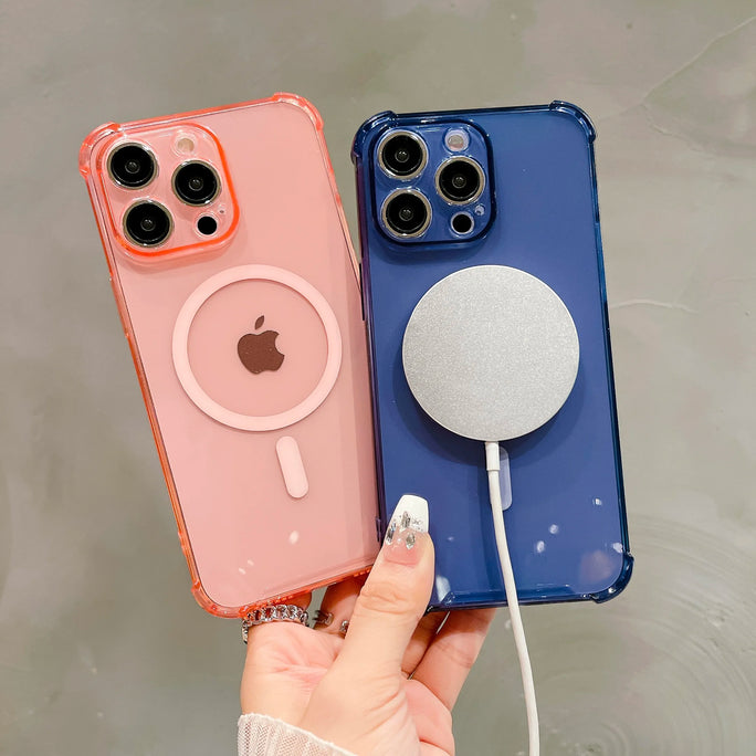 Transparent Magnetic iPhone Case – Magsafe Compatible & Drop Protection