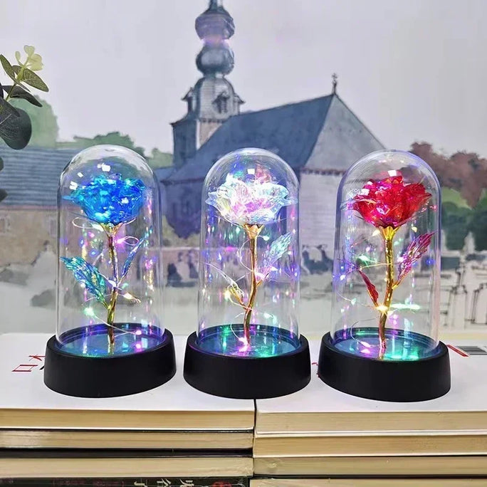 Galaxy Eternal Rose in Glass Dome